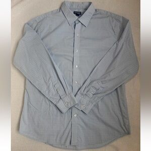 Van Heusen Light Blue Dotted Long-Sleeved Men’s Shirt Size XL/TG/XG 17-17 1/2